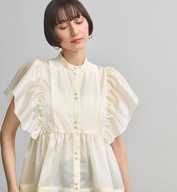 シルキー ギャザー フリルブラウス ‐ウォッシャブル‐（UNITED ARROWS