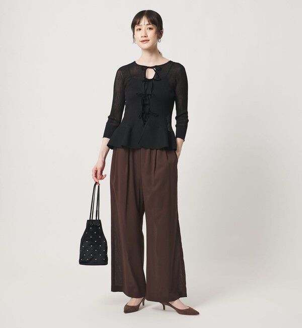 UNITED ARROWS「シアー リボン 2WAYカーディガン ‐ウォッシャブル‐」|カーディガン|