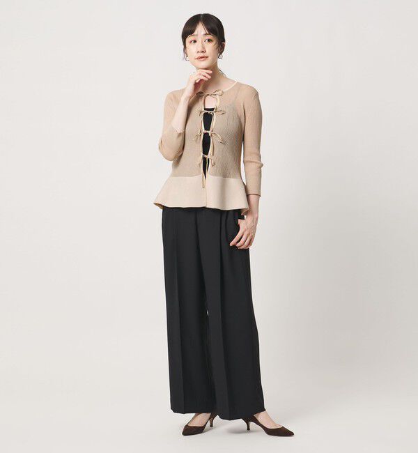 UNITED ARROWS「シアー リボン 2WAYカーディガン ‐ウォッシャブル‐」|カーディガン|
