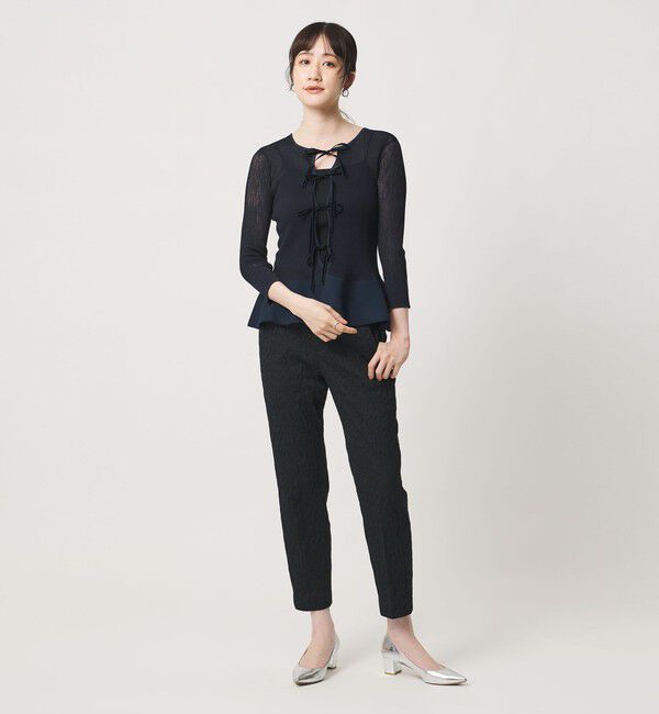 UNITED ARROWS「シアー リボン 2WAYカーディガン ‐ウォッシャブル‐」|カーディガン|