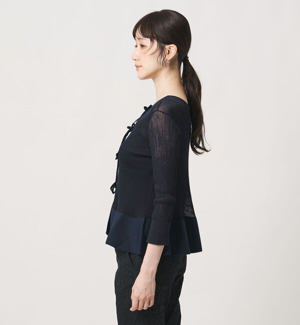 UNITED ARROWS「シアー リボン 2WAYカーディガン ‐ウォッシャブル‐」|カーディガン|