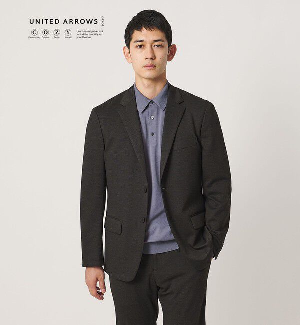 UNITED ARROWS「シャークスキン シングル ２ボタン テーラードジャケット UA COZY ウォッシャブル ２WAYストレッチ」|テーラードジャケット|DK.BROWN