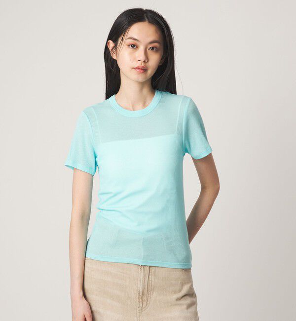 EMMEL REFINES「＜EMMEL REFINES＞EM シアーテレコ クルーネック Tシャツ」|Tシャツ・カットソー|