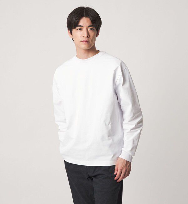 UNITED ARROWS green label relaxing「【WEB限定】JUST fit クリーン カノコ ワイド クルーネック 長袖 Tシャツ -抗菌-」|Tシャツ・カットソー|