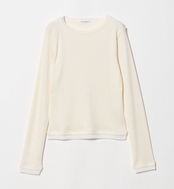 BEAUTY&YOUTH UNITED ARROWS「ポリエステルコットン テレコ チュール ドッキングプルオーバー」|Tシャツ・カットソー|OFF WHITE