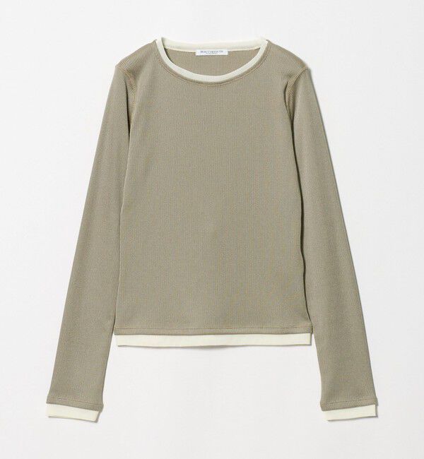 BEAUTY&YOUTH UNITED ARROWS「ポリエステルコットン テレコ チュール ドッキングプルオーバー」|Tシャツ・カットソー|OLIVE