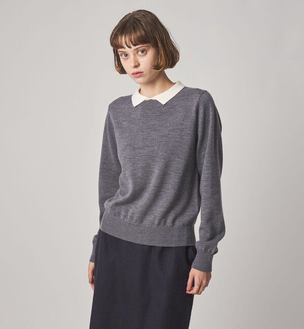 STEVEN ALAN「＜Steven Alan＞ウール ミックス ポロカラー ニット」|ニット・セーター|MD.GRAY