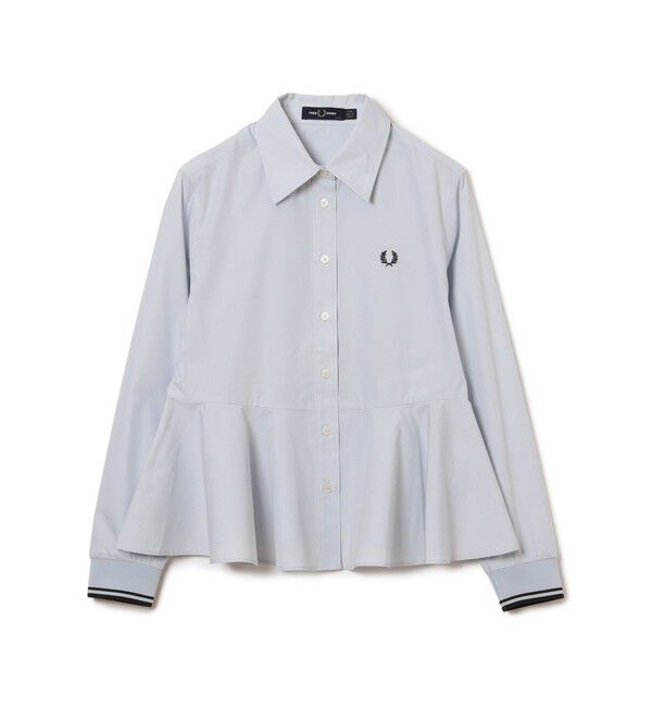 BEAMS SELECTION for WOMEN「【別注】FRED PERRY / ペプラム シャツ〈26AW 洗える 寒暖差対策〉」|シャツ・ブラウス|BLUE_GREEN