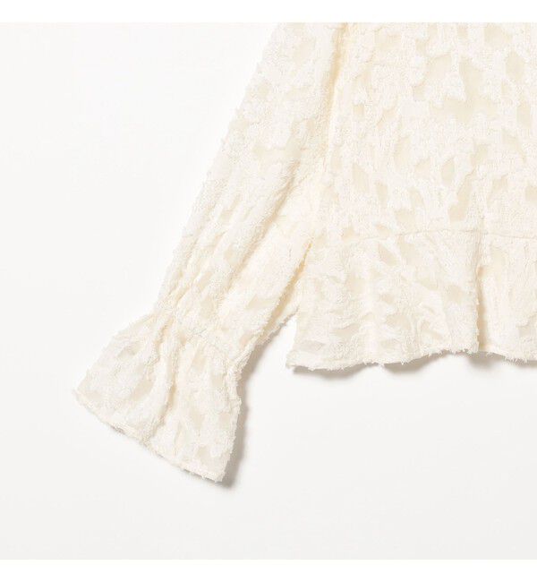 Ray BEAMS 「ジャカード フリルカラー ペプラム ブラウス」|シャツ・ブラウス|