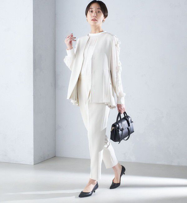 SHIPS for women「〈手洗い可能〉割繊 フリル デザイン ブラウス 24SS ◇」|シャツ・ブラウス|