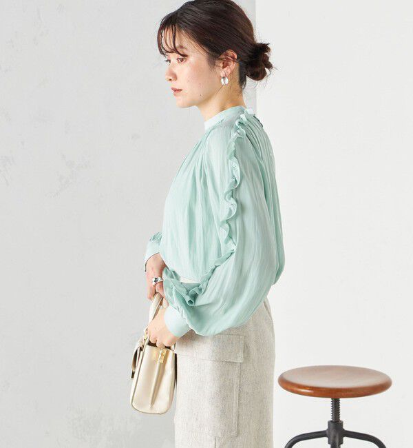 SHIPS for women「〈手洗い可能〉割繊 フリル デザイン ブラウス 24SS ◇」|シャツ・ブラウス|