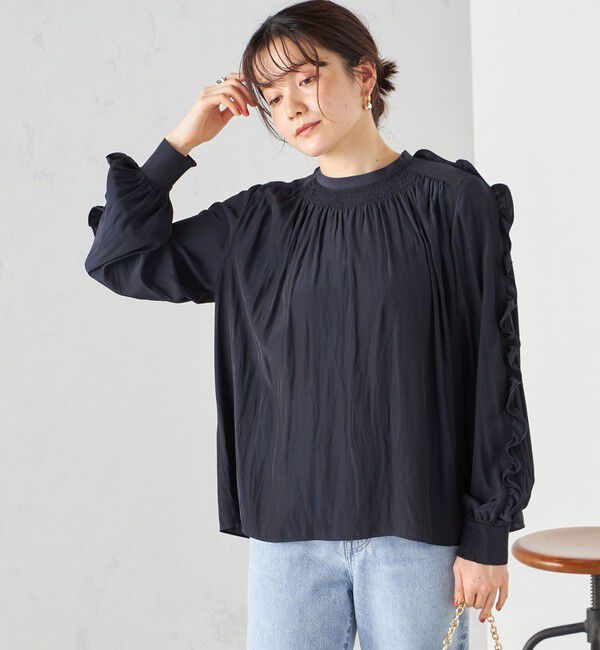 SHIPS for women「〈手洗い可能〉割繊 フリル デザイン ブラウス 24SS ◇」|シャツ・ブラウス|