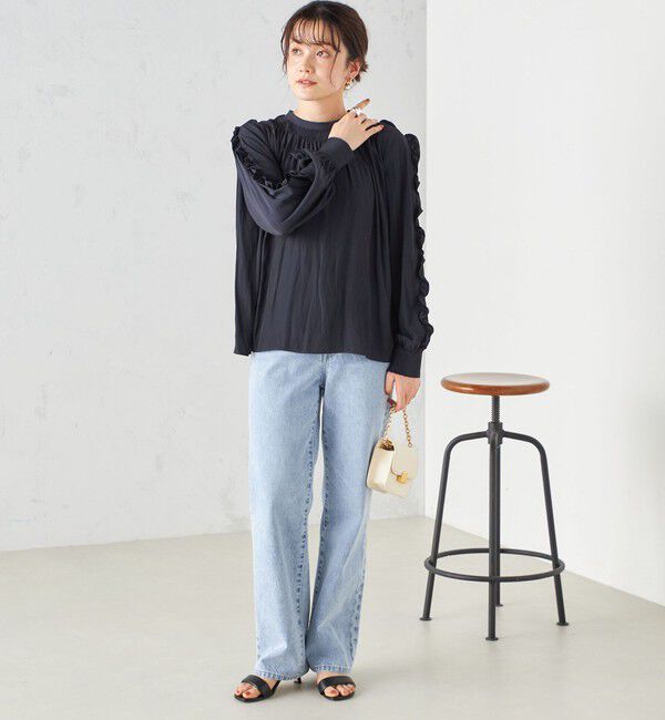 SHIPS for women「〈手洗い可能〉割繊 フリル デザイン ブラウス 24SS ◇」|シャツ・ブラウス|