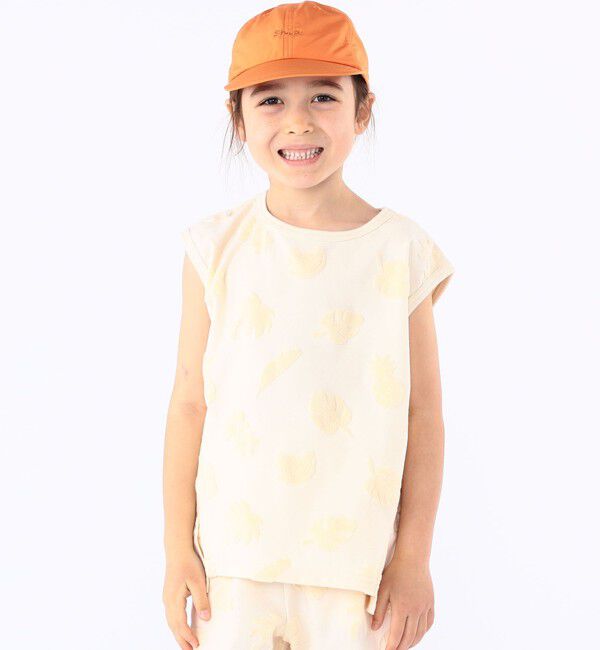 SHIPS KIDS「SHIPS KIDS:100cm～130cm / パイル ジャカード ノースリーブ TEE」|タンクトップ|