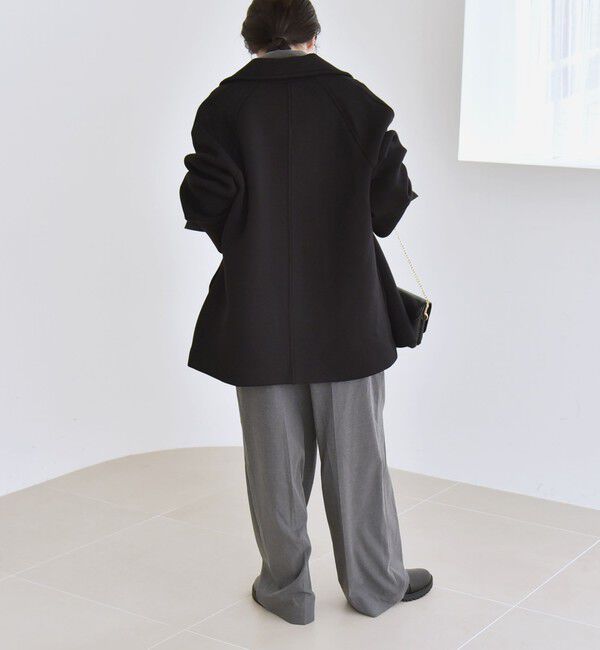 quaranciel「《一部追加予約》quaranciel:〈手洗い可能〉ダンボール ステンカラー ジャケット コート」|ステンカラーコート|