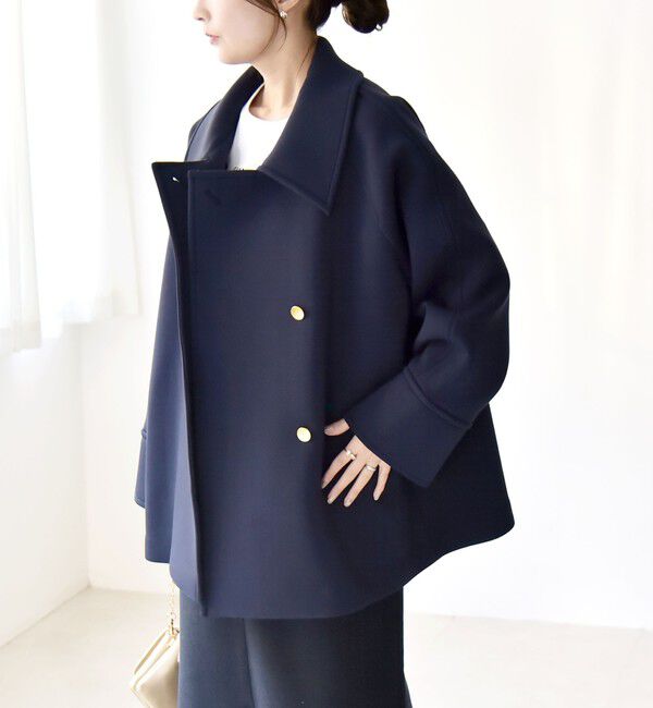 quaranciel「《一部追加予約》quaranciel:〈手洗い可能〉ダンボール ステンカラー ジャケット コート」|ステンカラーコート|