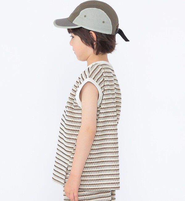 SHIPS KIDS「SHIPS KIDS:100～130cm / ジャカード ノースリーブ カットソー」|タンクトップ|
