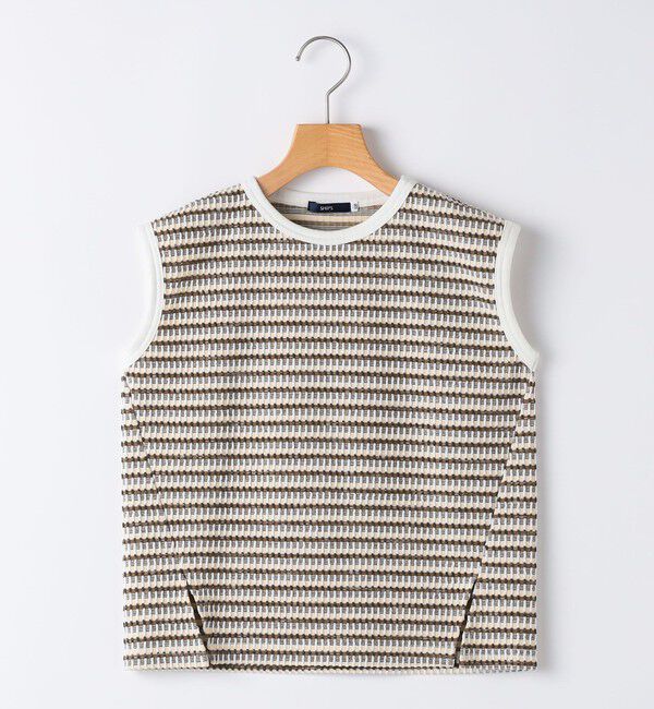 SHIPS KIDS「SHIPS KIDS:100～130cm / ジャカード ノースリーブ カットソー」|タンクトップ|