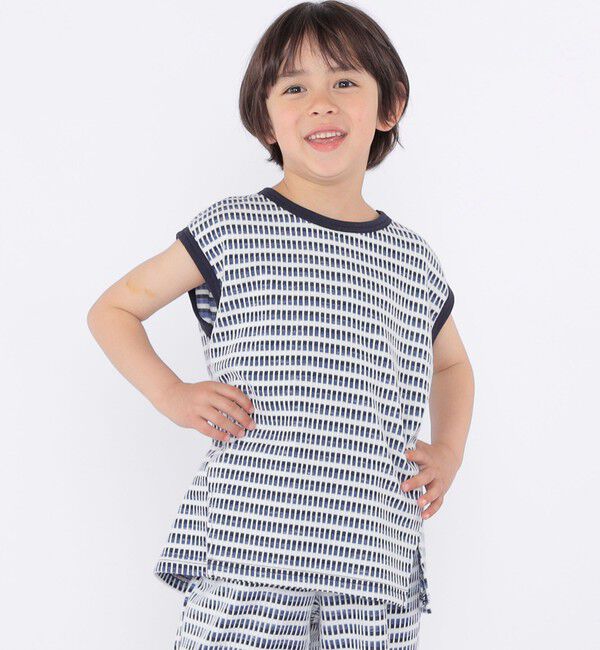 SHIPS KIDS「SHIPS KIDS:100～130cm / ジャカード ノースリーブ カットソー」|タンクトップ|