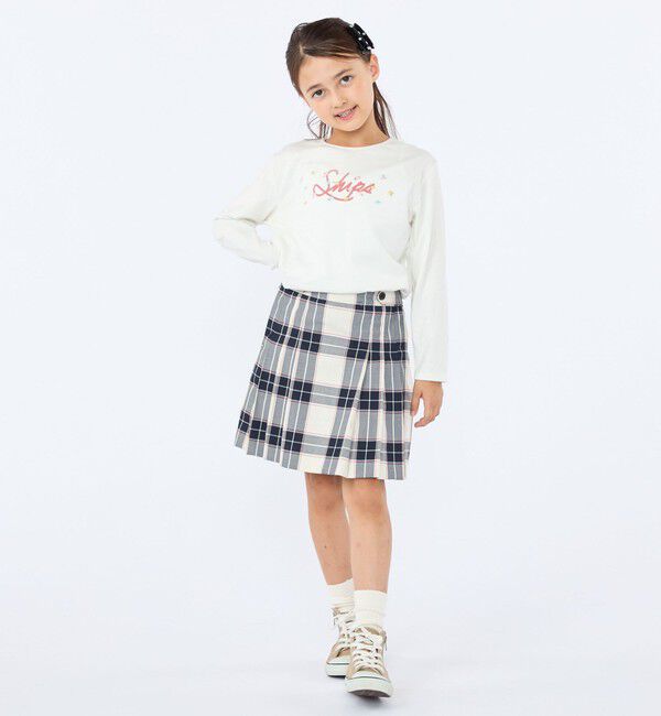 SHIPS KIDS「SHIPS KIDS:100～130cm /フラワー ロゴ ロングスリーブ Tシャツ」|Tシャツ・カットソー|