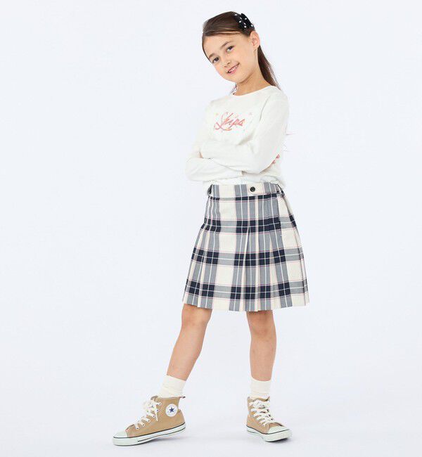 SHIPS KIDS「SHIPS KIDS:100～130cm /フラワー ロゴ ロングスリーブ Tシャツ」|Tシャツ・カットソー|