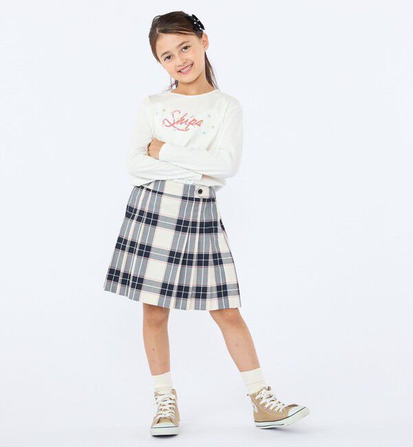 SHIPS KIDS「SHIPS KIDS:100～130cm /フラワー ロゴ ロングスリーブ Tシャツ」|Tシャツ・カットソー|