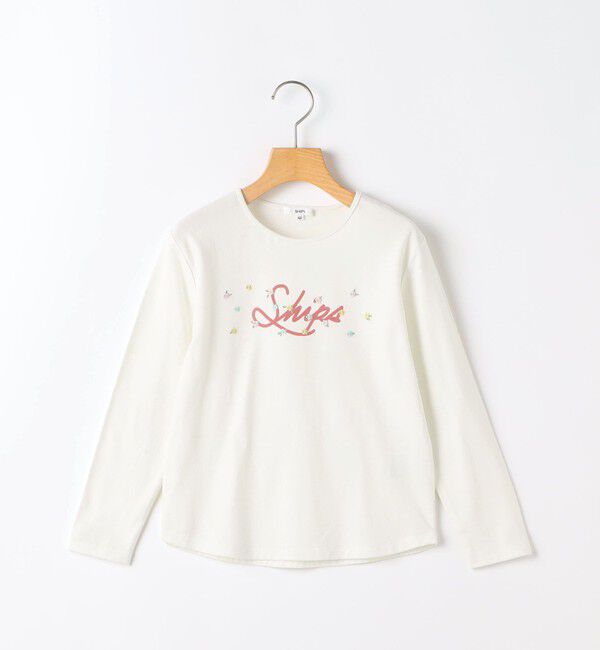 SHIPS KIDS「SHIPS KIDS:100～130cm /フラワー ロゴ ロングスリーブ Tシャツ」|Tシャツ・カットソー|