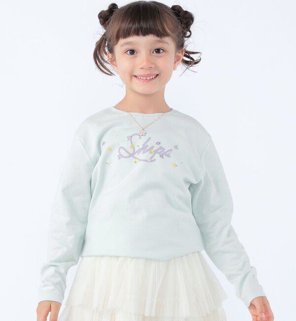 SHIPS KIDS「SHIPS KIDS:100～130cm /フラワー ロゴ ロングスリーブ Tシャツ」|Tシャツ・カットソー|