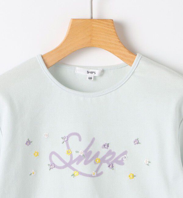 SHIPS KIDS「SHIPS KIDS:100～130cm /フラワー ロゴ ロングスリーブ Tシャツ」|Tシャツ・カットソー|