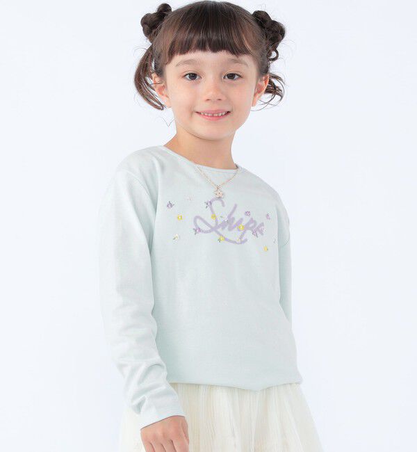 SHIPS KIDS「SHIPS KIDS:100～130cm /フラワー ロゴ ロングスリーブ Tシャツ」|Tシャツ・カットソー|