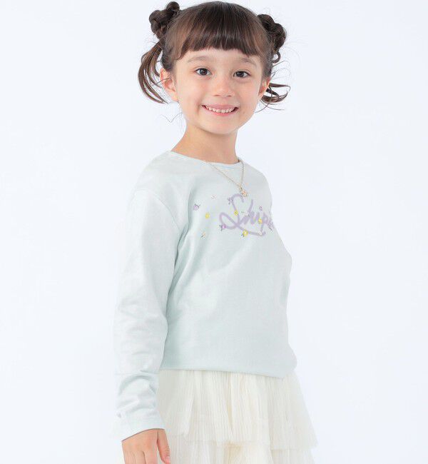 SHIPS KIDS「SHIPS KIDS:100～130cm /フラワー ロゴ ロングスリーブ Tシャツ」|Tシャツ・カットソー|