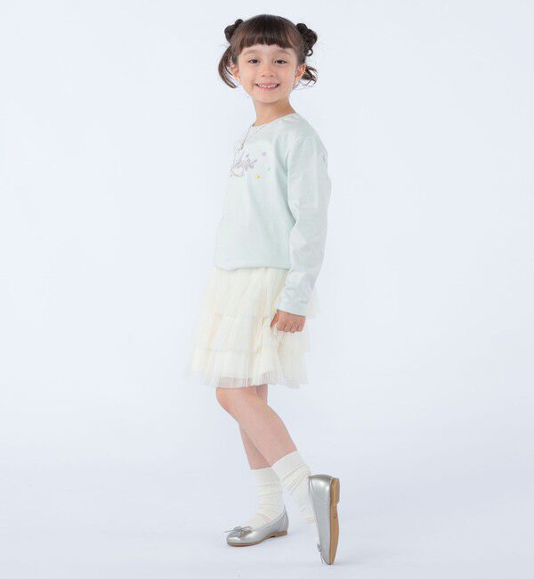 SHIPS KIDS「SHIPS KIDS:100～130cm /フラワー ロゴ ロングスリーブ Tシャツ」|Tシャツ・カットソー|
