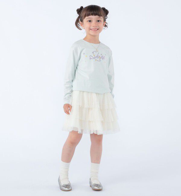 SHIPS KIDS「SHIPS KIDS:100～130cm /フラワー ロゴ ロングスリーブ Tシャツ」|Tシャツ・カットソー|