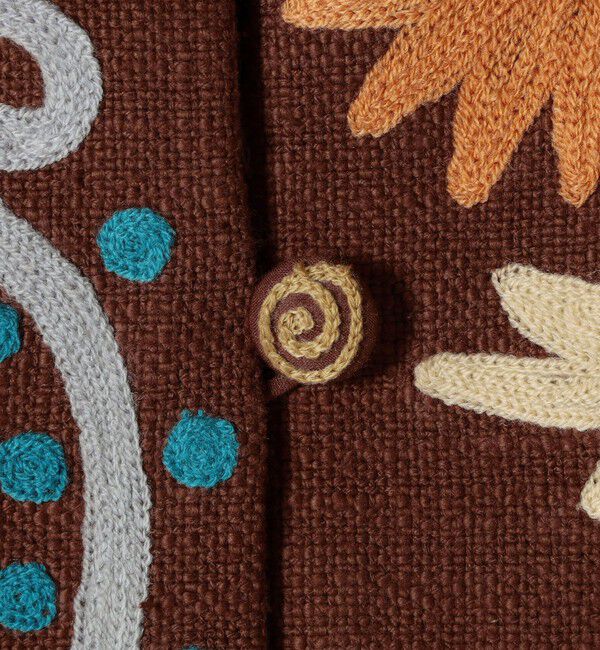 SHIPS any「bon_meur:〈洗濯機可能〉フラワー 刺繍 ノーカラー ジャケット」|ノーカラージャケット|