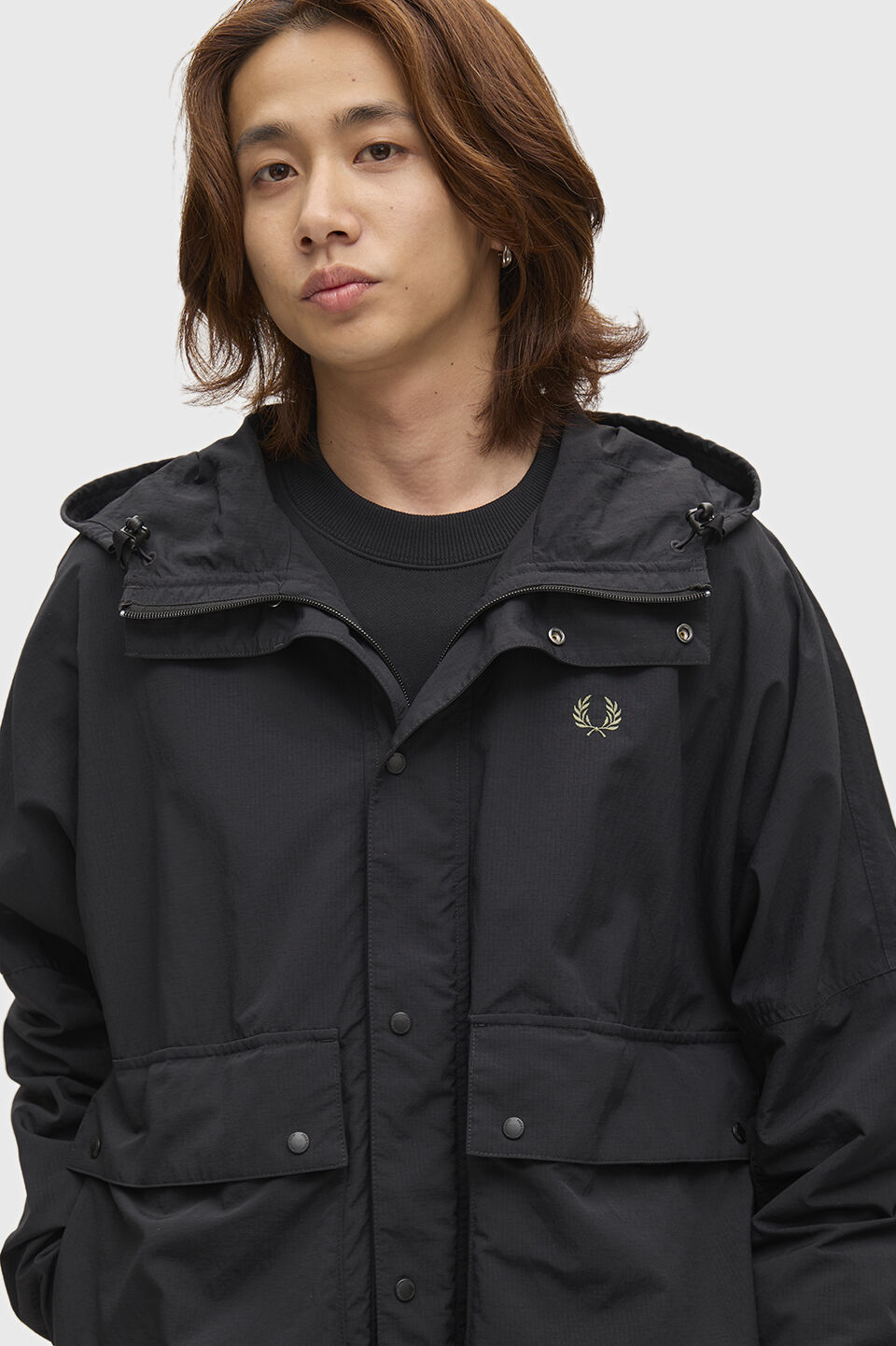 FRED PERRY 「FRED PERRY／Cropped Ripstop Parka／クロップドリップストップパーカ」|ブルゾン・スタジャン|