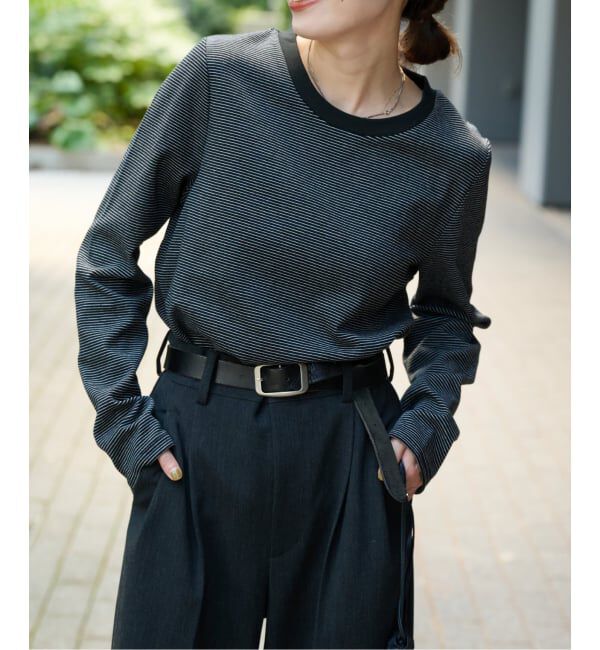 OUTDOOR PRODUCTS Usual Things「≪予約≫リンガーボーダーロンTEE セットアップ対応」|Tシャツ・カットソー|ブラック