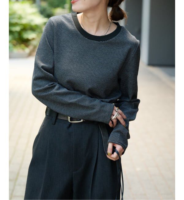 OUTDOOR PRODUCTS Usual Things「≪予約≫リンガーボーダーロンTEE セットアップ対応」|Tシャツ・カットソー|