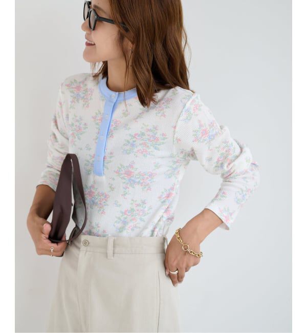 OUTDOOR PRODUCTS Usual Things「≪予約≫miller ex flower waffle henly Tee」|Tシャツ・カットソー|