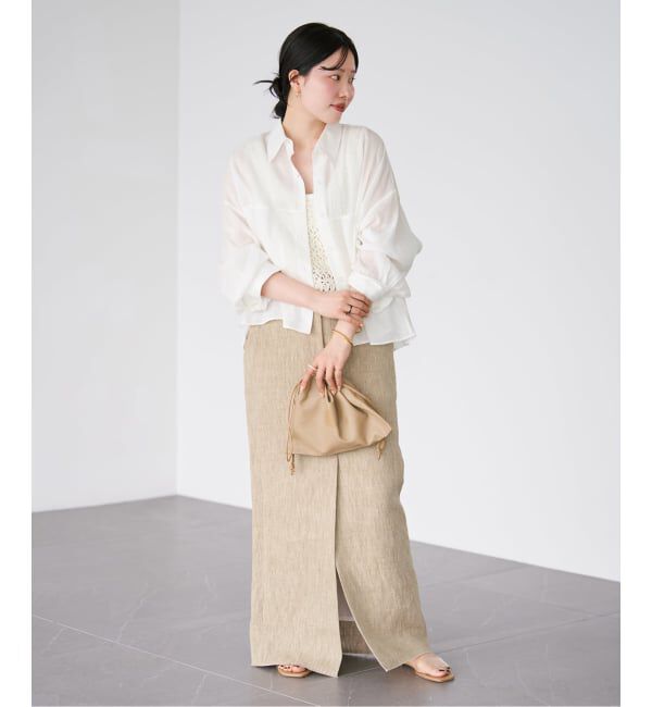 Plage「《追加》RAMIE LYOCELL CROPPED シャツ 2」|シャツ・ブラウス|