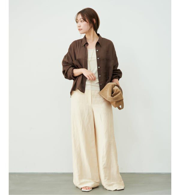 Plage「《追加》RAMIE LYOCELL CROPPED シャツ 2」|シャツ・ブラウス|