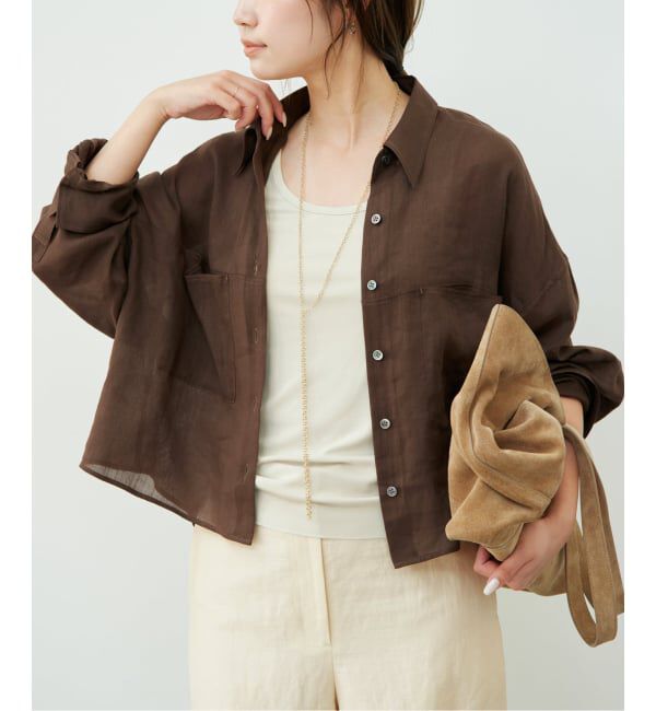 Plage「《追加》RAMIE LYOCELL CROPPED シャツ 2」|シャツ・ブラウス|