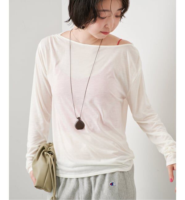 SLOBE IENA「2WAYドレープ タイ付きカットソー」|Tシャツ・カットソー|ホワイト