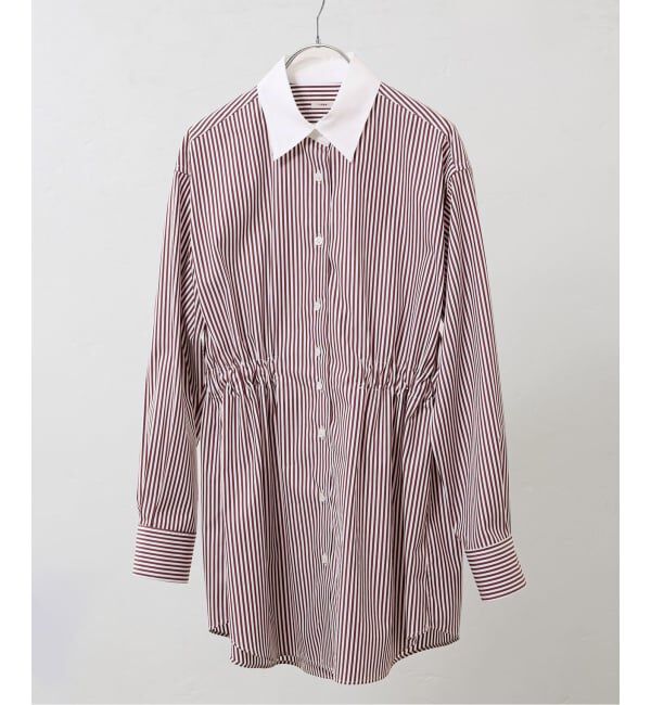 IENA「《一部店舗限定》クレリックウェストシェイプシャツ」|シャツ・ブラウス|ボルドー