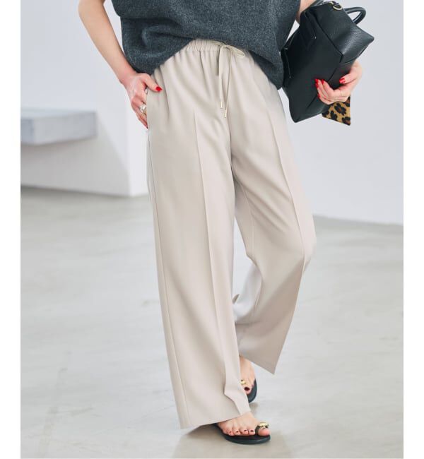 Spick and Span「ソフトタッチイージースラックスパンツ」|スラックス|ベージュ