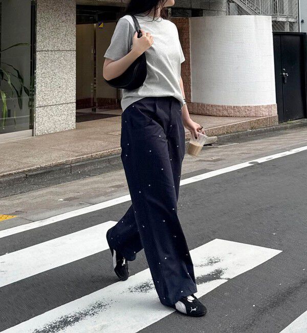 fredy emue「刺しゅう入りコットンツイルルーズパンツ」|チノ|