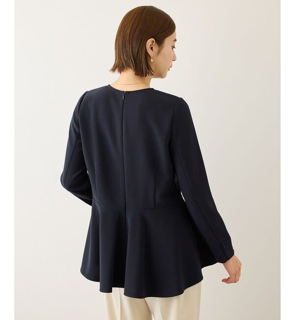 ROPE「トリアセダブルクロス ペプラムブラウス/セットアップ対応・イージーケア・26SS」|シャツ・ブラウス|