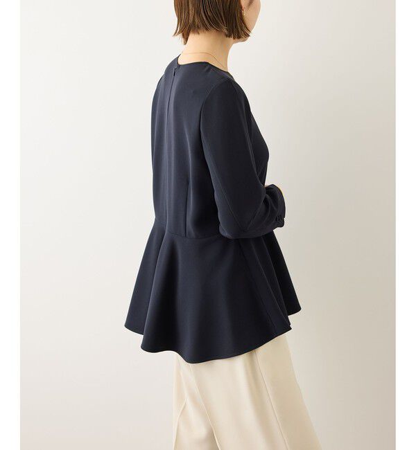 ROPE「トリアセダブルクロス ペプラムブラウス/セットアップ対応・イージーケア・26SS」|シャツ・ブラウス|