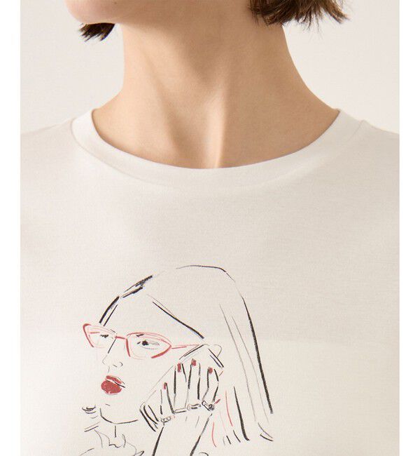 ROPE「【YUKO SAEKI for ROPE&rsquo;・コラボレーション】プリントTシャツ/イージーケア」|Tシャツ・カットソー|