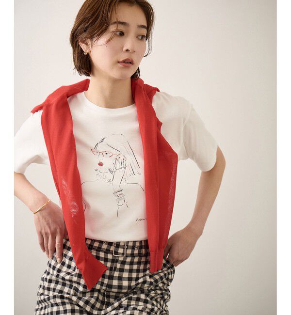 ROPE「【YUKO SAEKI for ROPE&rsquo;・コラボレーション】プリントTシャツ/イージーケア」|Tシャツ・カットソー|