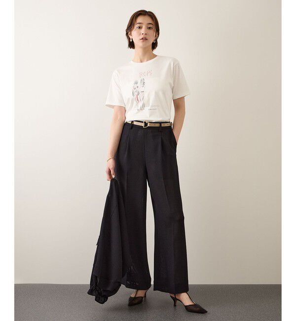 ROPE「【YUKO SAEKI for ROPE&rsquo;・コラボレーション】プリントTシャツ/イージーケア」|Tシャツ・カットソー|